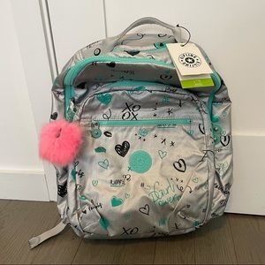 NWT Kipling Seoul Metallic Doodle Backpack